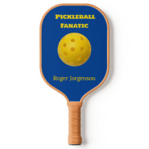 Fanático da Pickleball Amarelo Azul Personalizado