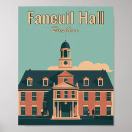 Faneuil Hall Poster de Arte Minimalista de Boston