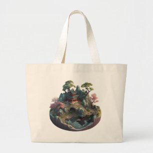 Fantasia Chinesa Bonita Paisagem 3D Jumbo Bolsa