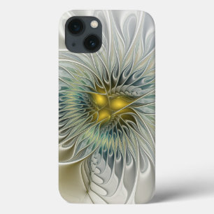 Fantasia da Flor de Prata Dourada arte fractal abs