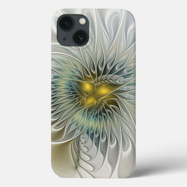 Fantasia da Flor de Prata Dourada arte fractal abs (Verso)