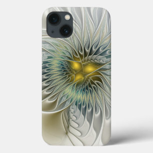 Fantasia da Flor de Prata Dourada arte fractal abs