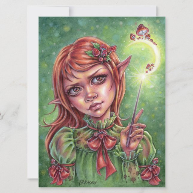 Fantasia de Magia de Elf Girl Mood Card (Frente)