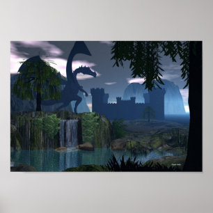 Fantasia em cascata com Dragon Poster