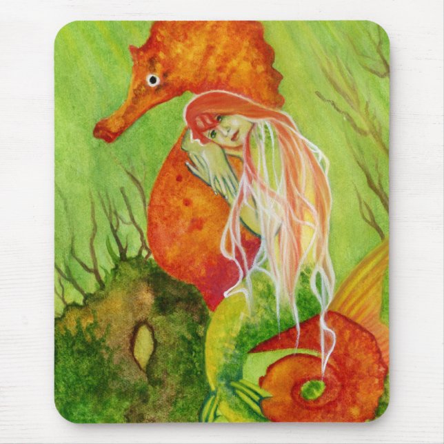 Fantasia Mousepad da sereia do cavalo marinho (Frente)