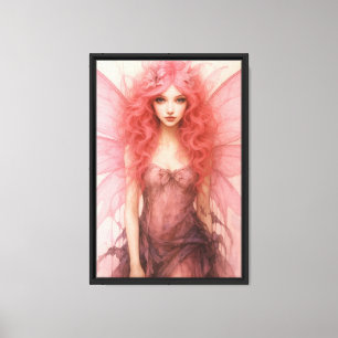 Fantasia Rosa Fada Arte Canvas para Decoração Whim