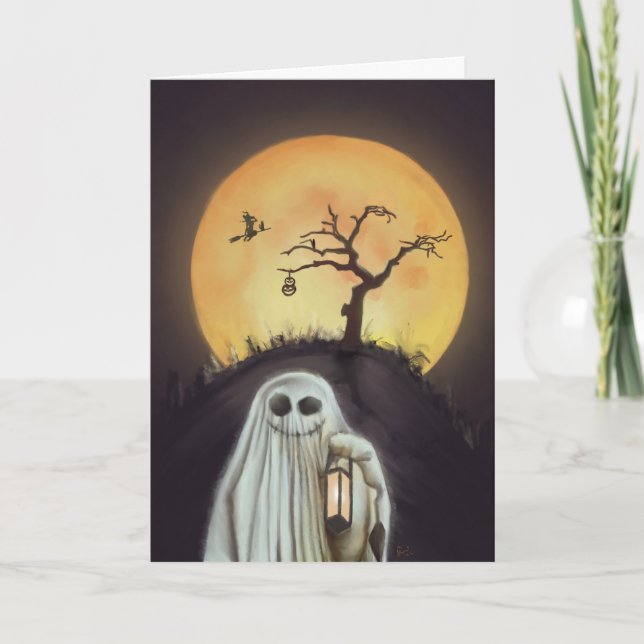 Fantasma Alegre! Cartão dobrável 5x7!  (Frente)