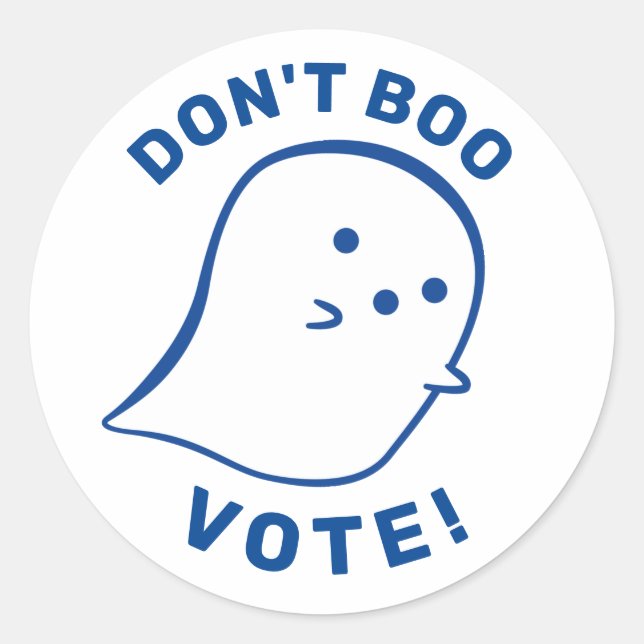 Fantasma Bonita Não Boo, Vote! Adesivo (Frente)