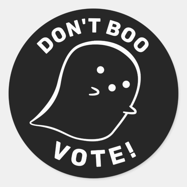 Fantasma Bonita Não Boo, Vote! Adesivo (Frente)