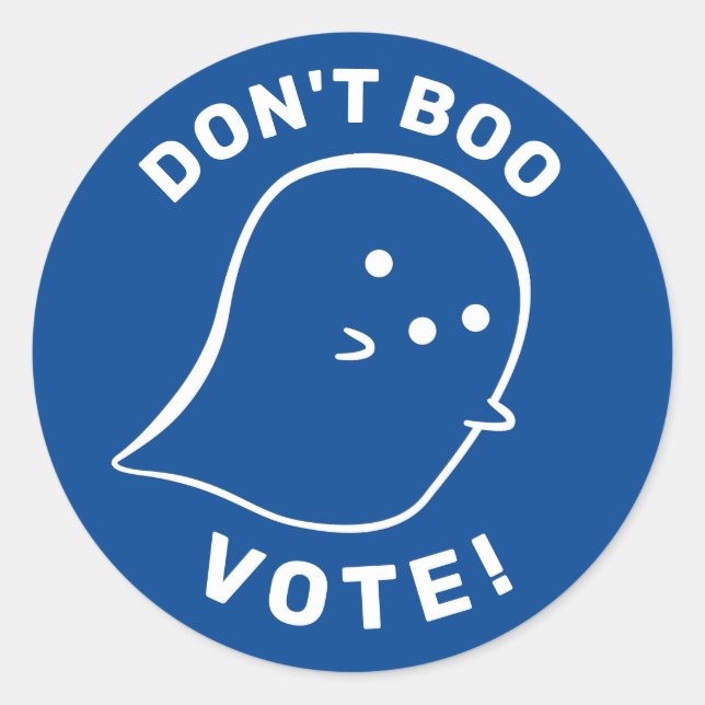 Fantasma Bonita Não Boo, Vote! Adesivo (Frente)