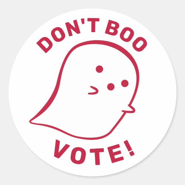 Fantasma Bonita Não Boo, Vote! Adesivo (Frente)