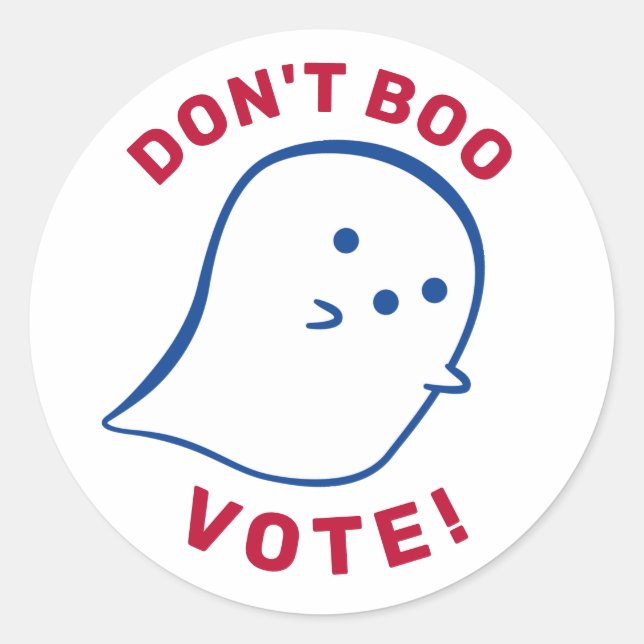 Fantasma Bonita Não Boo, Vote! Adesivo (Frente)