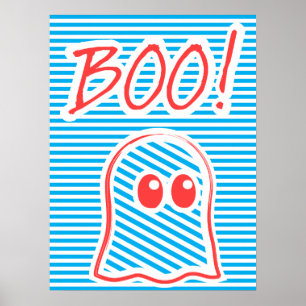 Fantasma, Boo, poster engraçado, poster de tipogra