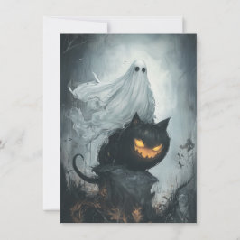 Fantasma das Halloween Andando a Gato Negro