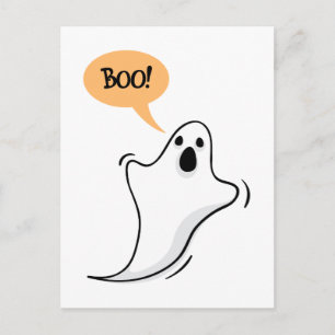 Fantasma de desenho dizendo Boo! cartão postal