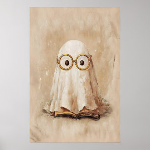 Fantasma de Óculos com Impressão de Livro, Digital