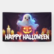 Fantasma e Pumpkin Felizes Halloween