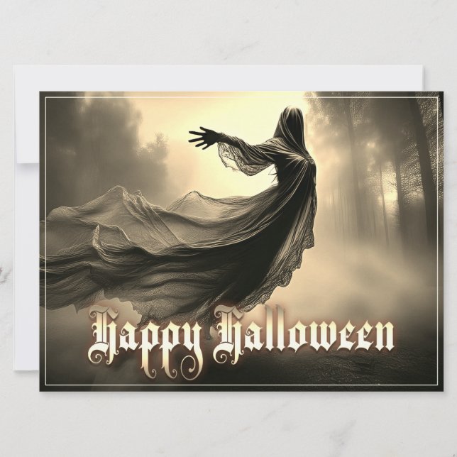 Fantasma Feminino Negro no Inferno - Halloween (Frente)