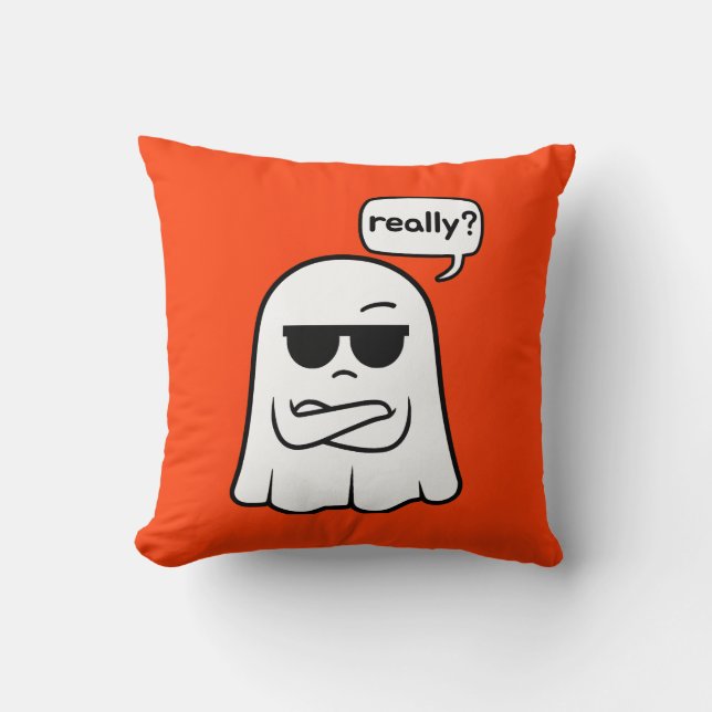 Fantasma Sarcástico "Sério?" Almofadas Throw (Frente)