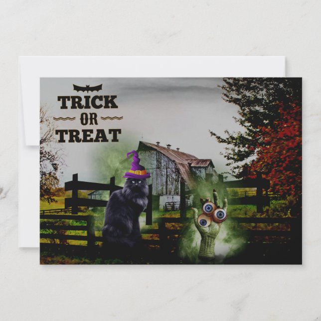 *~* Fantasmas Mãos Olhos Pretos Cabeça de Gato (Frente)