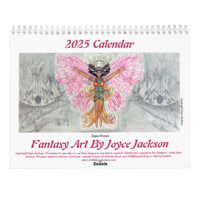 Fantasy Art de Joyce Jackson Calendário 2025 (Verso)