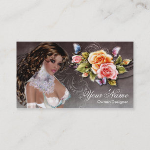 Fantasy Brunette Rosa Woman Cartão de visita