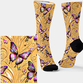Fantasy Butterfly Mauve Iridescent Cream Texturado