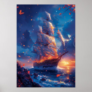 Fantasy Dragonfly Poster