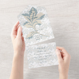 Fantasy Dusty Blue Floral Winter