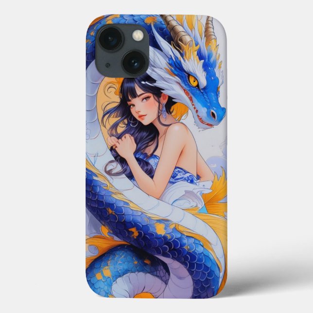 Fantasy Girl & Blue Dragon capas de iphone (Verso)