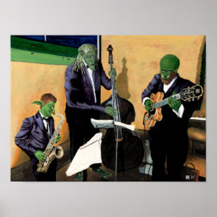 Fantasy Jazz Musicians Music Wall Art Impressão