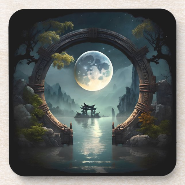 Fantasy Landscape Moon, Arco Redondo, Porta copos  (Frente)