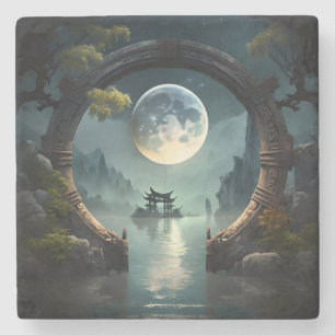 Fantasy Landscape Moon, Porta copos de Pedra Arred