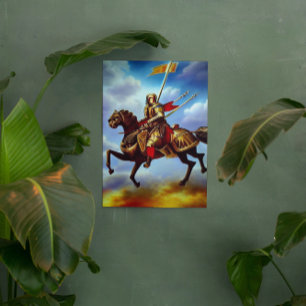 Fantasy Medieval Knight Poster de Arte Digital AI
