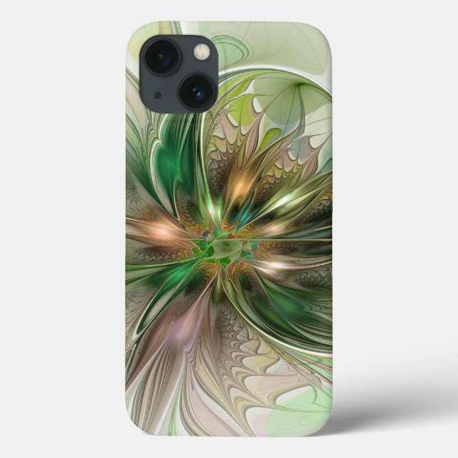 Fantasy Moderna Abstrato, Flor Fractal Colorida (Verso)