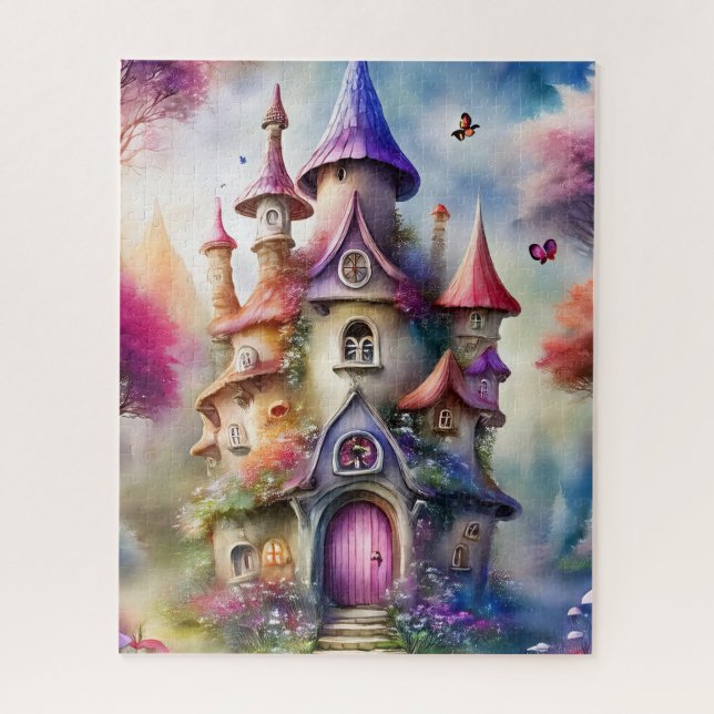 Fantasy Mushroom House Quebra-cabeça (Vertical)