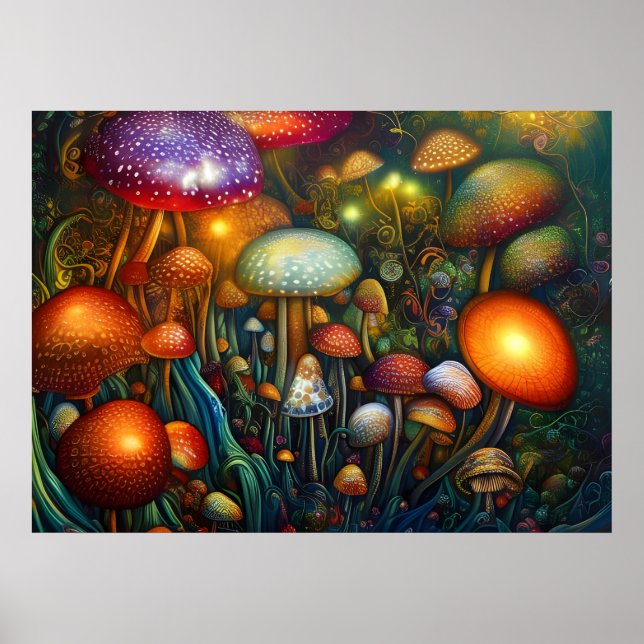 Fantasy Mushroom Poster (Frente)
