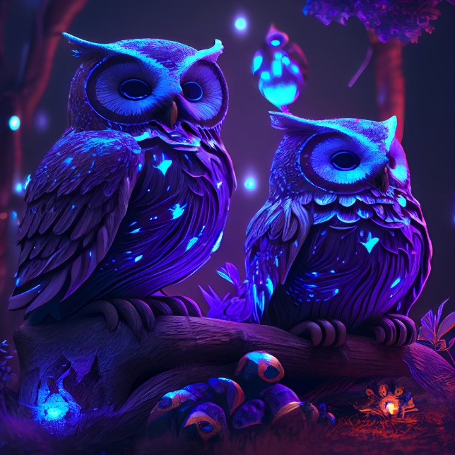 Fantasy Owl em Blue Light Jigsee Quebra-cabeça (Criador carregado)