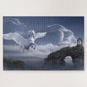 Fantasy Pegasus White Horse Quebra-cabeça
