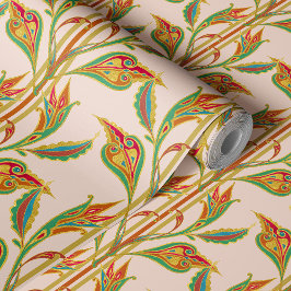 Fantasy Vine de vermelho, verde, folhas de ouro em