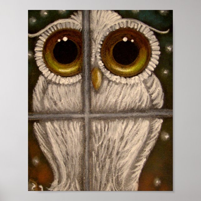 FANTASY WHITE SNOWL OWL Poster (Frente)