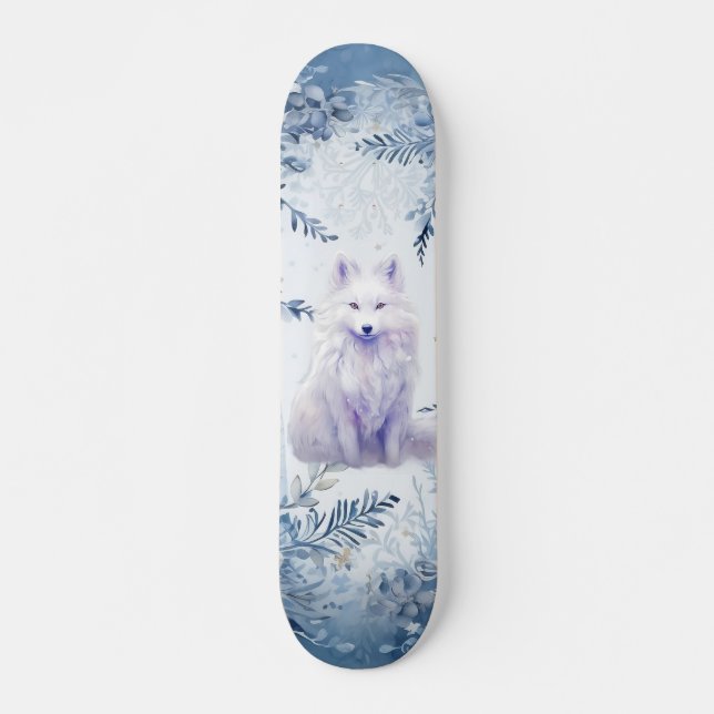 Fantasy Winter White Fox Skate Deck (Frente)