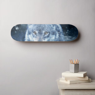 Fantasy Wolf Eyes no Space Skate Deck and Wall Art