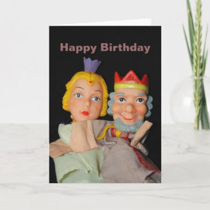 Fantoche de Rei e Rainha Cartão de Aniversário Fel