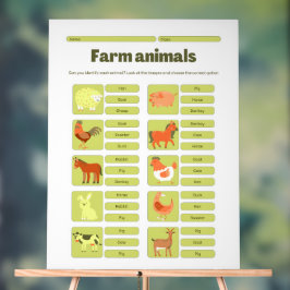 Farm Animals Identification Learning Worksheet