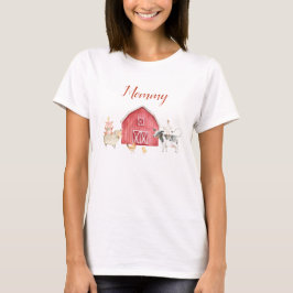 Farm Animals & Red Barn Birthday Family T-Shirt