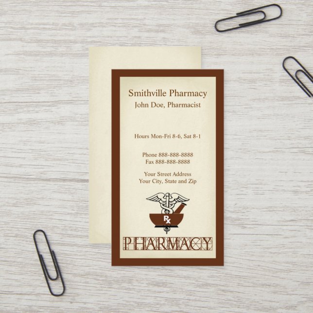 Farmacêutica Cartão de visita (Frente/Verso In Situ)