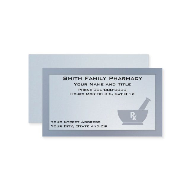 Farmacêutico Cartão de visita (Frente/Verso In Situ)