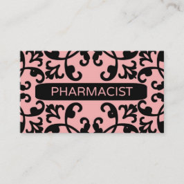 Farmacêutico Peach Damask Cartão de visita