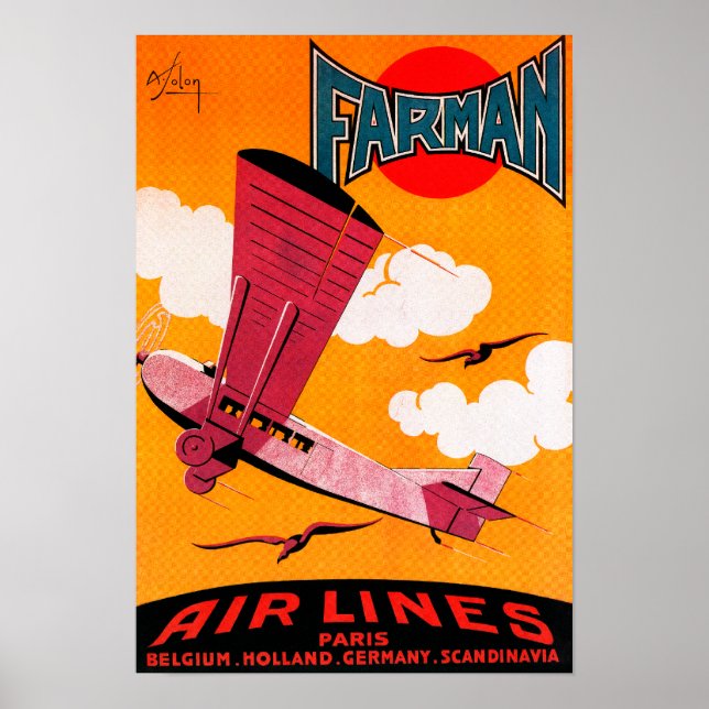 Farman Brothers Airlines F- 170 Monoplane Poster (Frente)